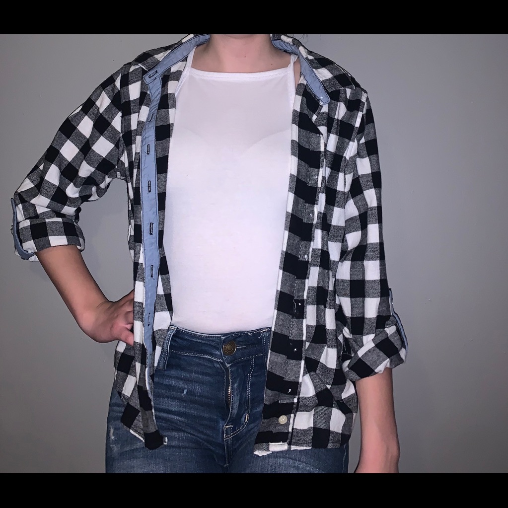 Gingham Print Button Up